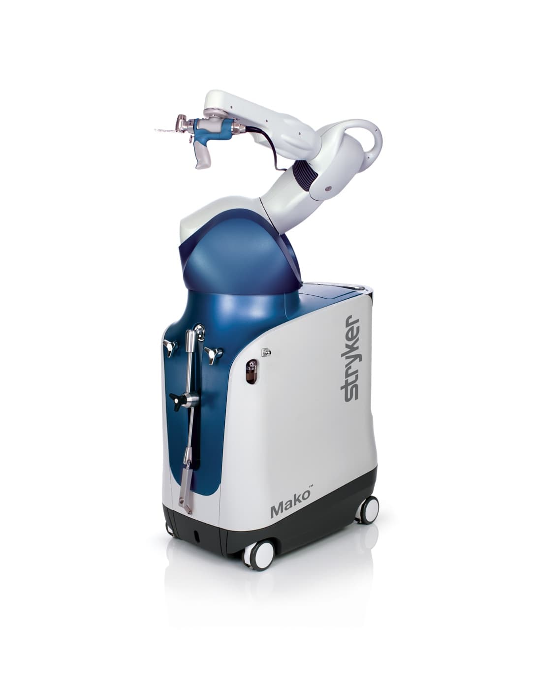 The Mako SmartRobotics robotic arm on its wheeled base